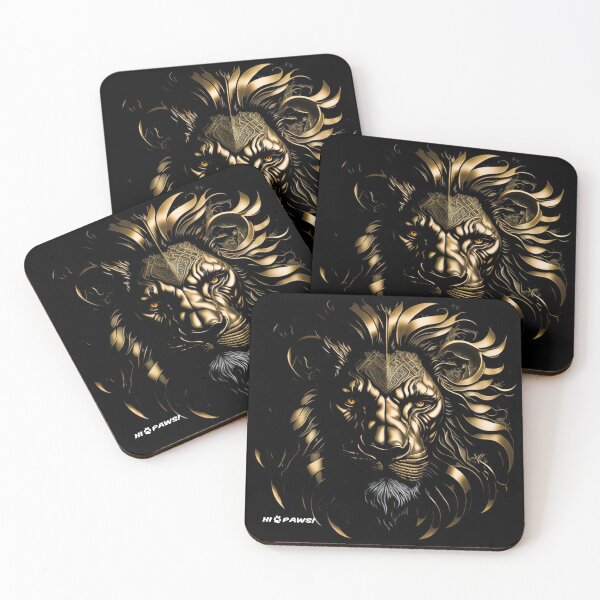 Item preview, Image of a lion designed in gold t-shirts designed and sold by HiPaws.