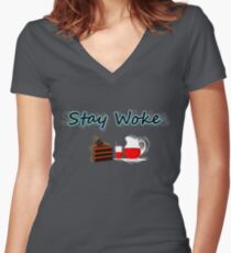Stay Woke Women's Fitted V-Neck T-Shirt