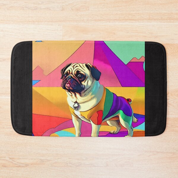 Item preview, Pug Retro Landscape designed and sold by RedBluffTraders.
