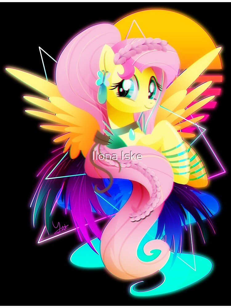 Disover Synthwave Fluttershy Premium Matte Vertical Poster