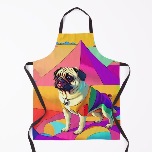 Item preview, Pug Retro Landscape designed and sold by RedBluffTraders.