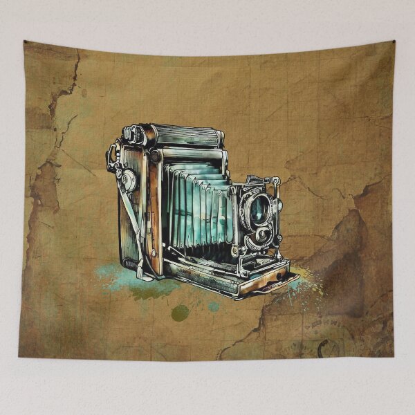 Item preview, Funky Antique Camera Drawing designed and sold by Retro Art Factory.