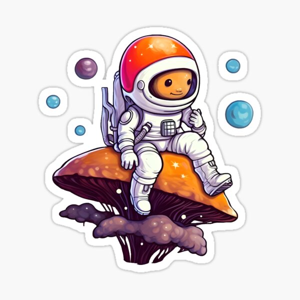 Item preview, Cute Spaceman Relaxing on a Mushroom designed and sold by jakewashere.