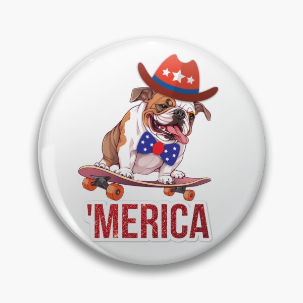 Item preview, Patriotic Bulldog Skateboard 4th of July  designed and sold by sparkzeno.