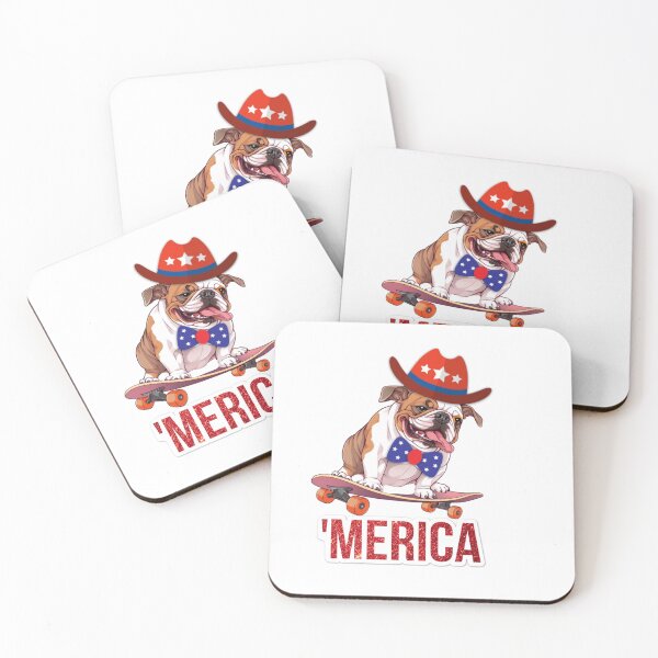 Item preview, Patriotic Bulldog Skateboard 4th of July  designed and sold by sparkzeno.