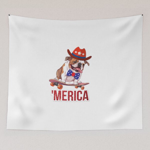 Item preview, Patriotic Bulldog Skateboard 4th of July  designed and sold by sparkzeno.