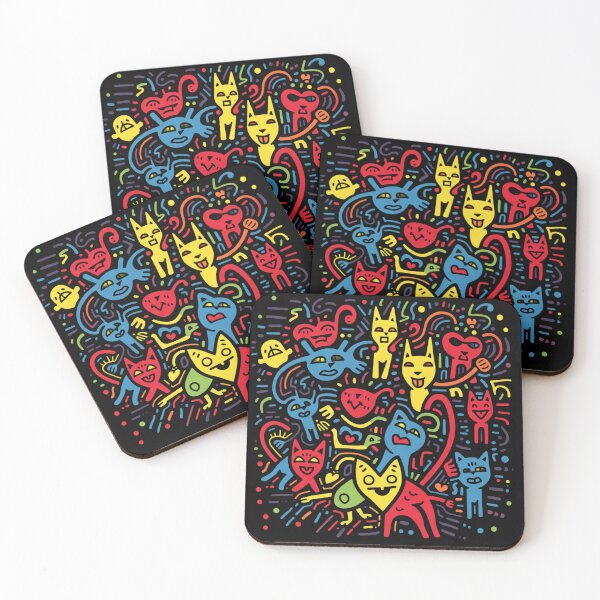 Item preview, Popart style Frenzy: Riot of Colorful Cats - pop art tribute designed and sold by Moisky Art.