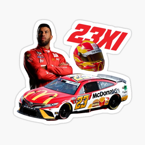 Bubba Wallace NASCAR 23XI Helmet and Car Sticker