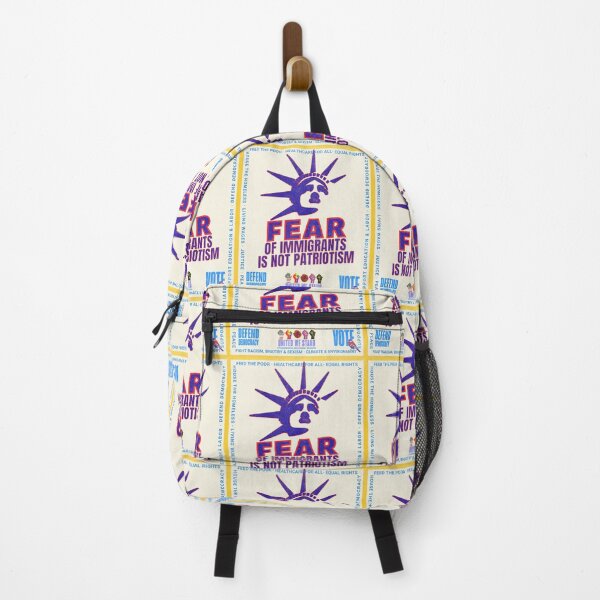 Item preview, PMD00965 Progressive Movement Designs patriotic American Liberty Fear of Immigrants is Not Patriotism design shows you support democracy for Progressives Democrats Independents Liberals designed and sold by ProgressiveLeft.