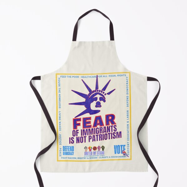 Item preview, PMD00965 Progressive Movement Designs patriotic American Liberty Fear of Immigrants is Not Patriotism design shows you support democracy for Progressives Democrats Independents Liberals designed and sold by ProgressiveLeft.