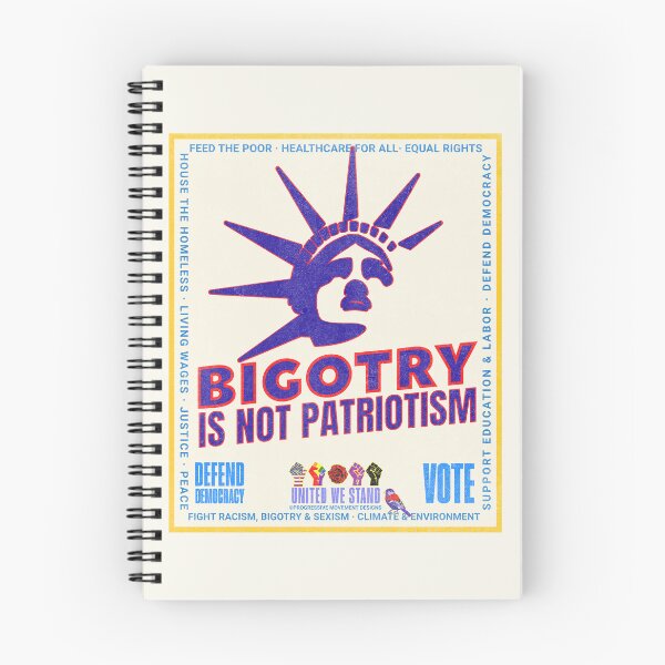 Item preview, PMD00966 Progressive Movement Designs patriotic American Liberty Bigotry is Not Patriotism design shows you support democracy for Progressives Democrats Independents Liberals designed and sold by ProgressiveLeft.