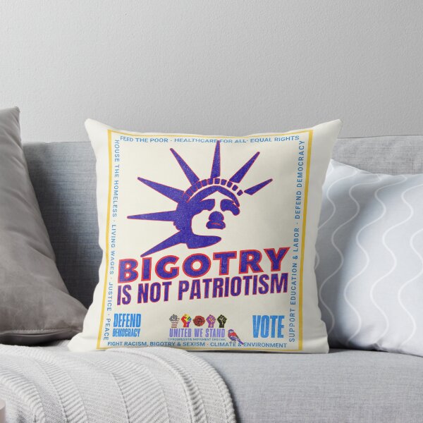 Item preview, PMD00966 Progressive Movement Designs patriotic American Liberty Bigotry is Not Patriotism design shows you support democracy for Progressives Democrats Independents Liberals designed and sold by ProgressiveLeft.