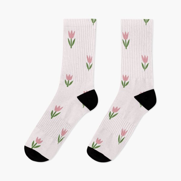 Item preview, Tulip pink petals, green stem, light pink background designed and sold by craftytraci.