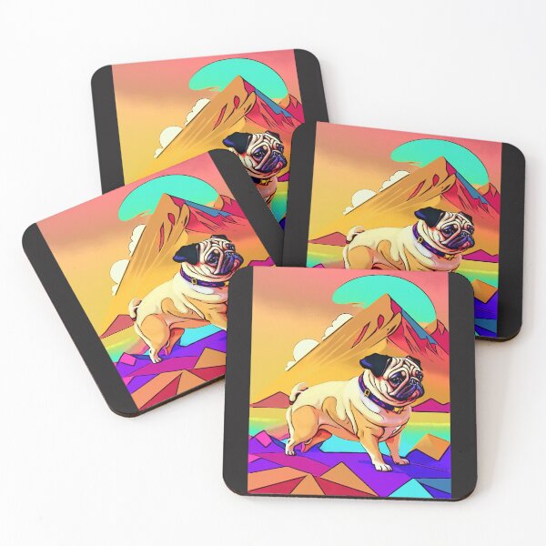 Item preview, Pug Retro Landscape 2 designed and sold by RedBluffTraders.