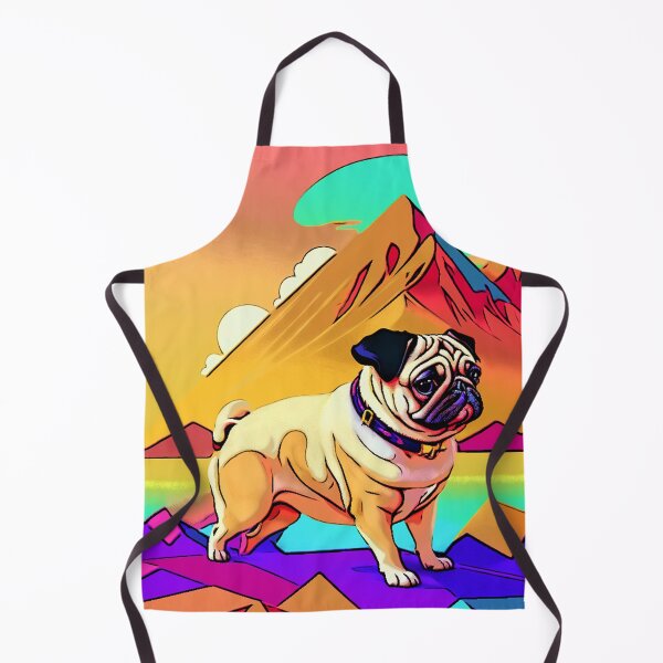 Item preview, Pug Retro Landscape 2 designed and sold by RedBluffTraders.