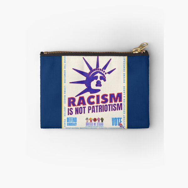 Item preview, PMD00963 Progressive Movement Designs patriotic American Liberty Racism is Not Patriotism design shows you support democracy for Progressives Democrats Independents Liberals designed and sold by ProgressiveLeft.