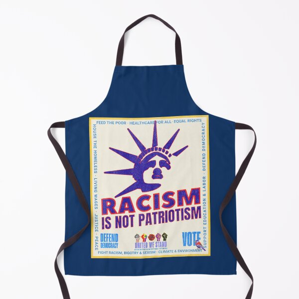 Item preview, PMD00963 Progressive Movement Designs patriotic American Liberty Racism is Not Patriotism design shows you support democracy for Progressives Democrats Independents Liberals designed and sold by ProgressiveLeft.