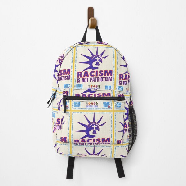 Item preview, PMD00963 Progressive Movement Designs patriotic American Liberty Racism is Not Patriotism design shows you support democracy for Progressives Democrats Independents Liberals designed and sold by ProgressiveLeft.