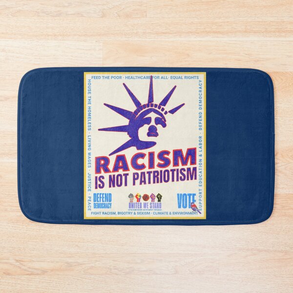 Item preview, PMD00963 Progressive Movement Designs patriotic American Liberty Racism is Not Patriotism design shows you support democracy for Progressives Democrats Independents Liberals designed and sold by ProgressiveLeft.