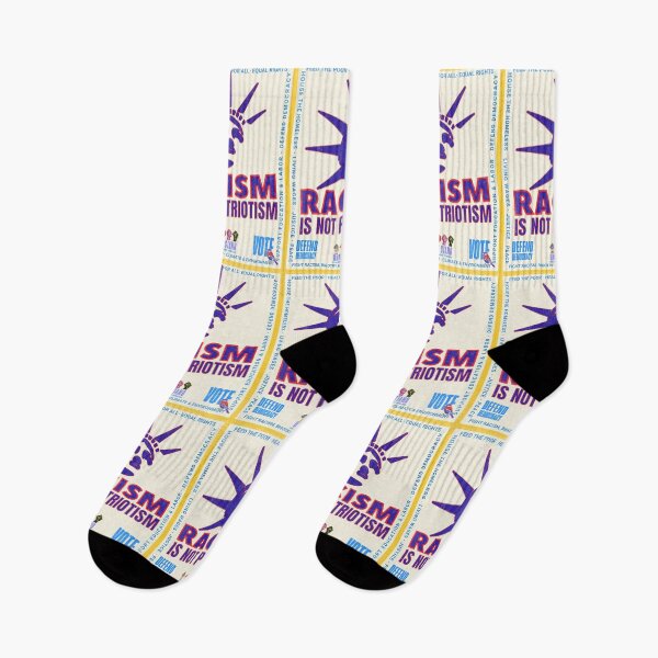Item preview, PMD00963 Progressive Movement Designs patriotic American Liberty Racism is Not Patriotism design shows you support democracy for Progressives Democrats Independents Liberals designed and sold by ProgressiveLeft.
