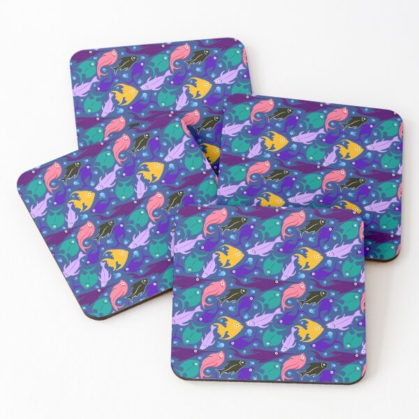 Item preview, Colorful Fishies Bubbly Underwater Sealife Seamless Pattern (BLUE) designed and sold by CRHPOD20.