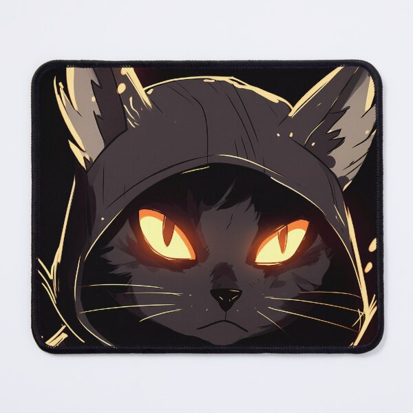 Item preview, Black Fire Cat with a Hood Ready for Combat designed and sold by SingularityGeek.
