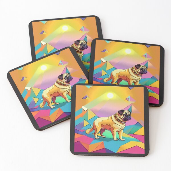 Item preview, Pug Retro Landscape 3 designed and sold by RedBluffTraders.
