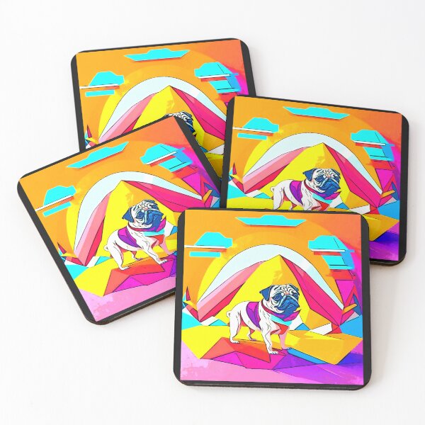 Item preview, Pug Retro Landscape 4 designed and sold by RedBluffTraders.