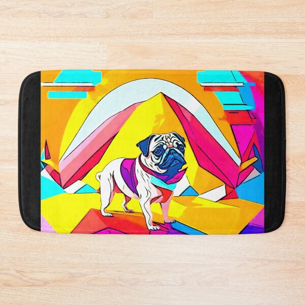 Item preview, Pug Retro Landscape 4 designed and sold by RedBluffTraders.