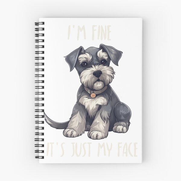 Item preview, I'm Fine It's Just My Face - Cute Serious Mini Schnauzer designed and sold by GVRDesign.