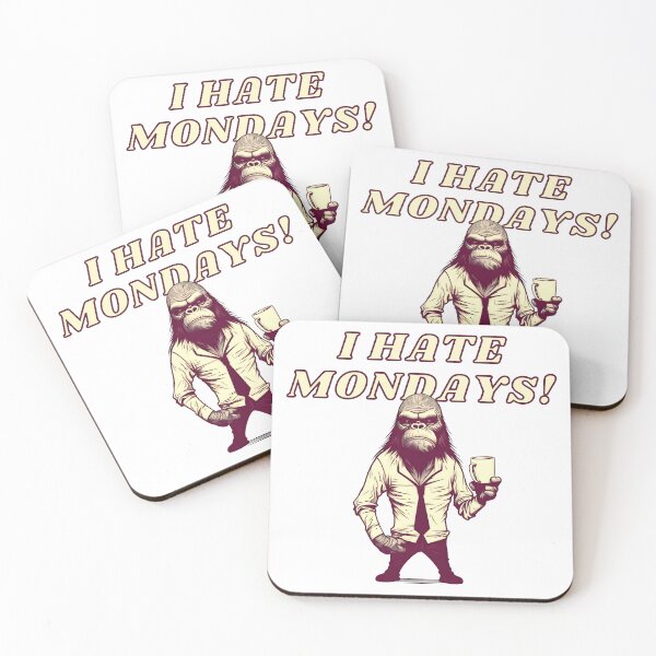 Item preview, Angry Monkey with a Cup of Coffee: I Hate Mondays Design designed and sold by CinEmmaDesign.