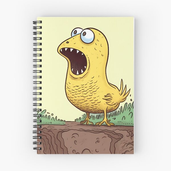 Aperçu de l'œuvre Oiseau jaune carnivore aux dents pointues créée et vendue par SingularityGeek.