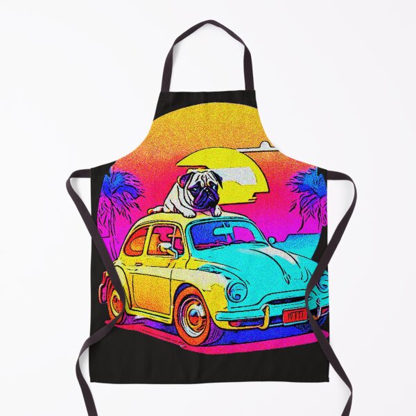 Item preview, Pug Retro Landscape 5 designed and sold by RedBluffTraders.