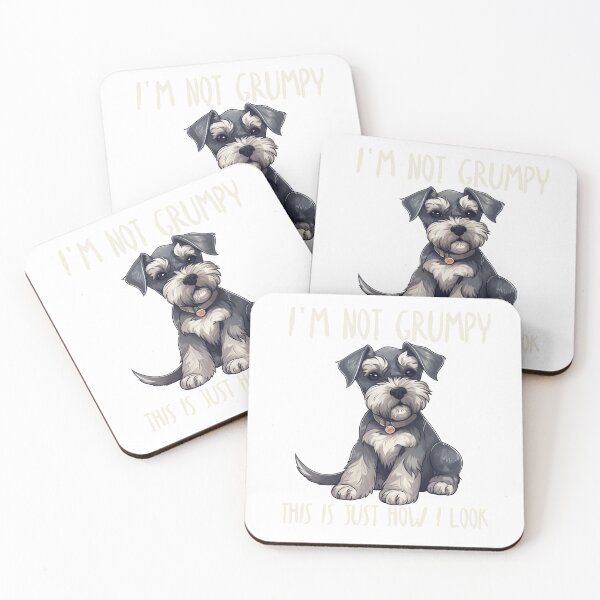 Item preview, I'm Not Grumpy This is Just How I Look - Cute Serious Mini Schnauzer designed and sold by GVRDesign.