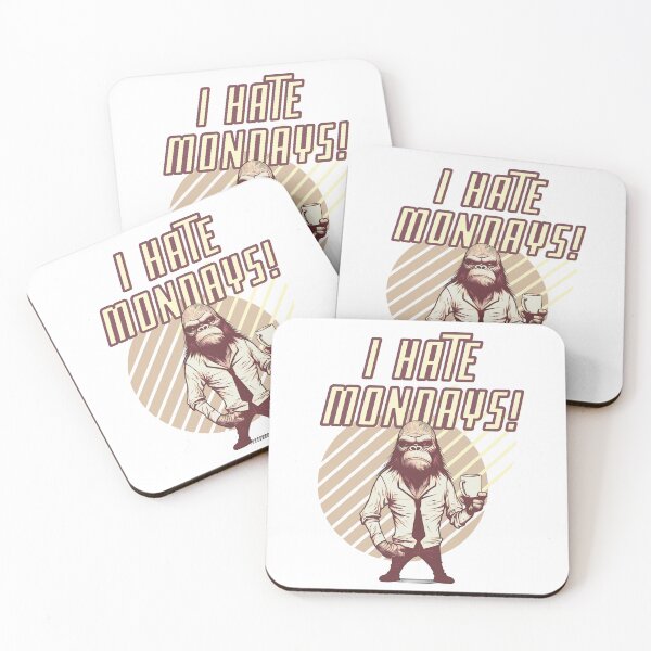 Item preview, Angry Monkey with a Cup of Coffee: I Hate Mondays Design designed and sold by CinEmmaDesign.
