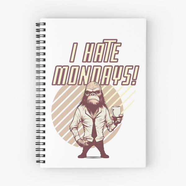 Item preview, Angry Monkey with a Cup of Coffee: I Hate Mondays Design designed and sold by CinEmmaDesign.