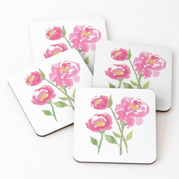 Item preview, Pink peonies watercolor painting designed and sold by AnissaF.