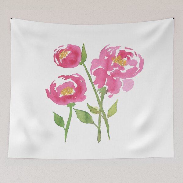 Item preview, Pink peonies watercolor painting designed and sold by AnissaF.
