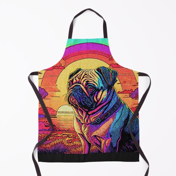 Item preview, Pug Retro Landscape 6 designed and sold by RedBluffTraders.