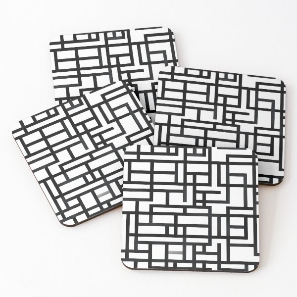 Item preview, Black White Lines Squares Seamless Pattern designed and sold by duke818.