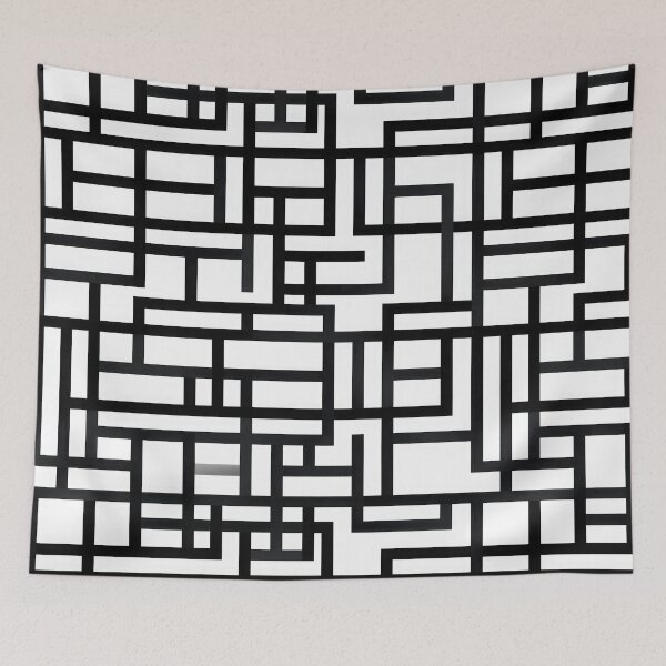 Item preview, Black White Lines Squares Seamless Pattern designed and sold by duke818.