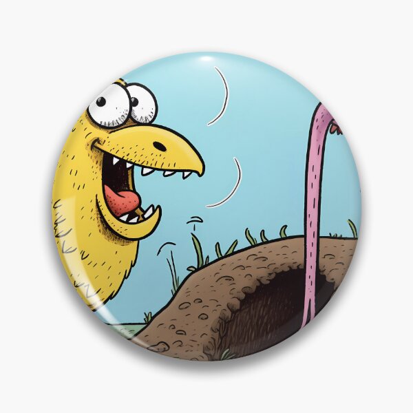 Item preview, Chubby Bird Teasingly About to Grab a Worm designed and sold by SingularityGeek.