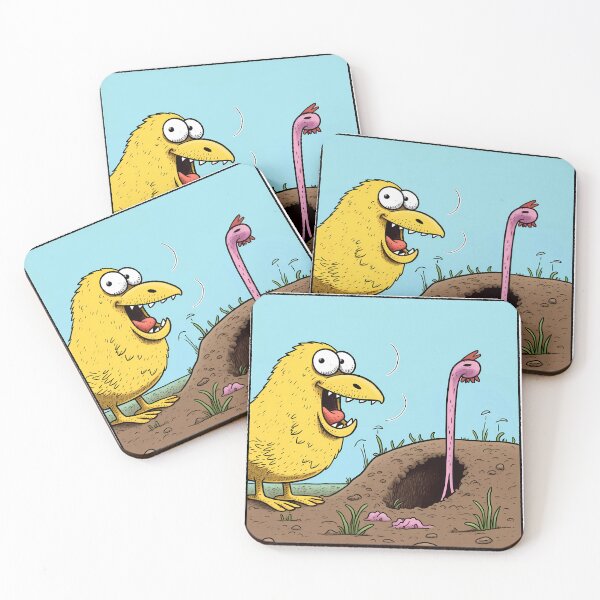 Item preview, Chubby Bird Teasingly About to Grab a Worm designed and sold by SingularityGeek.