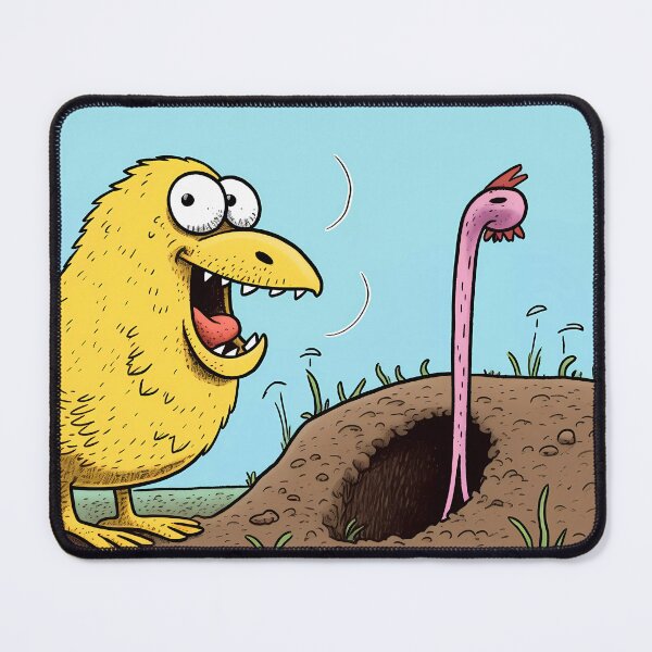 Item preview, Chubby Bird Teasingly About to Grab a Worm designed and sold by SingularityGeek.