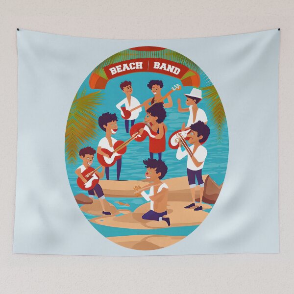 Item preview, Group of musicians on the beach designed and sold by Artbellachi.