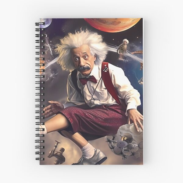 Item preview, Einstein Breakdancing on the Ground Surrounded by Planets and Stars in the Infinity of the Cosmos designed and sold by SingularityGeek.
