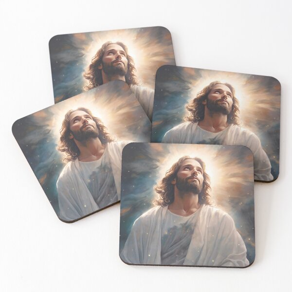 Item preview, Epic Portrait of Almighty Jesus Christ Ascending to Heaven in the Vastness of the Starry Universe designed and sold by SingularityGeek.