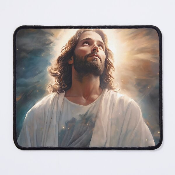 Item preview, Epic Portrait of Almighty Jesus Christ Ascending to Heaven in the Vastness of the Starry Universe designed and sold by SingularityGeek.