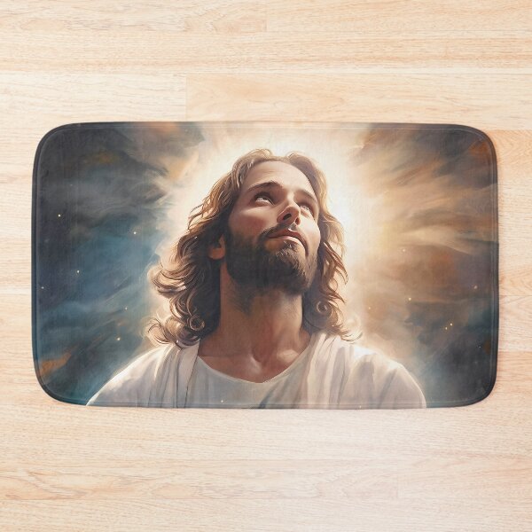 Item preview, Epic Portrait of Almighty Jesus Christ Ascending to Heaven in the Vastness of the Starry Universe designed and sold by SingularityGeek.