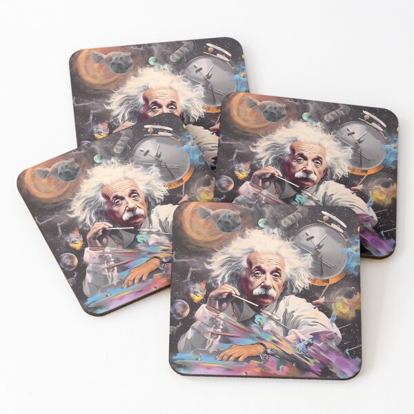 Item preview, Epic Portrait of Einstein in a Surrealistic Painting Based on the Factory of Space and Time designed and sold by SingularityGeek.